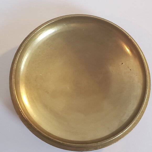 Vintage Enamel Trinket Box Round Brass w/ Lid Painted Owl Design Made in Taiwan - Picture 3 of 9